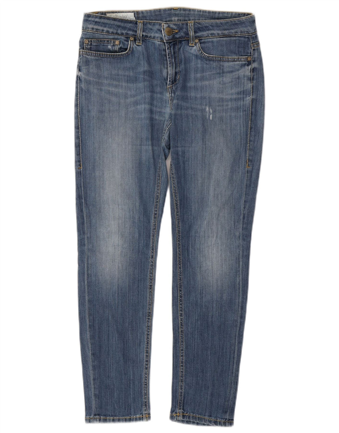 DONDUP Vaqueros ajustados desgastados para mujer W29 L27 Algodón azul