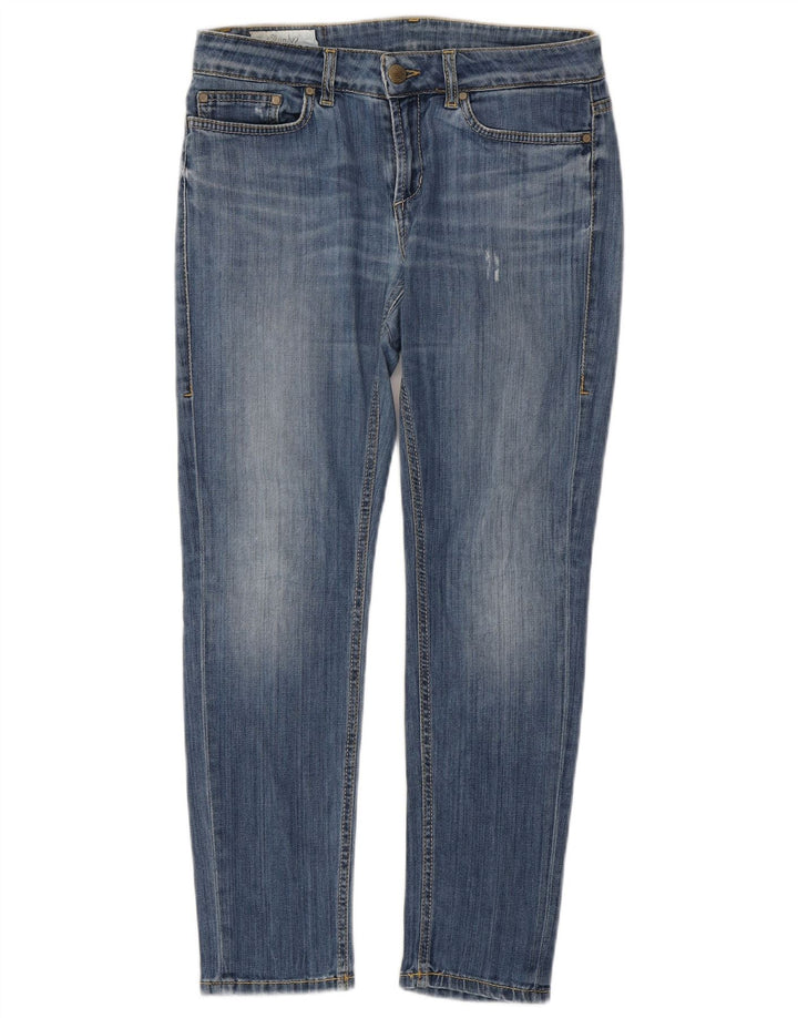 DONDUP Vaqueros ajustados desgastados para mujer W29 L27 Algodón azul