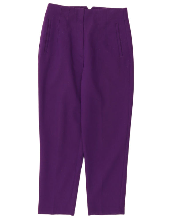 Zara Mujer Pantalones Cortos Cónicos Grande W30 L26 Poliéster Morado