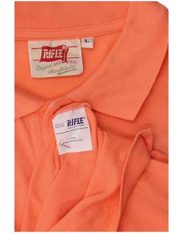 RIFLE Polo para hombre grande de algodón naranja