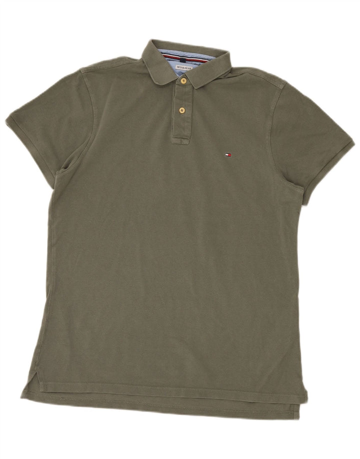 TOMMY HILFIGER Polo Regular Fit Hombre XL Caqui Algodón