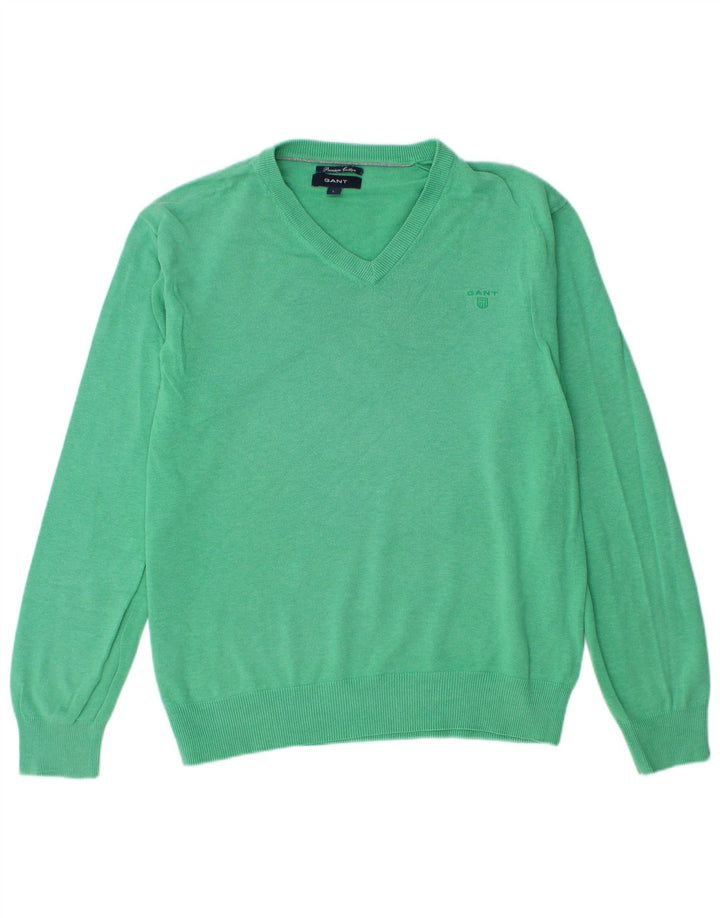 GANT Jersey De Punto Con Cuello En V Grande Verde Algodón Hombre