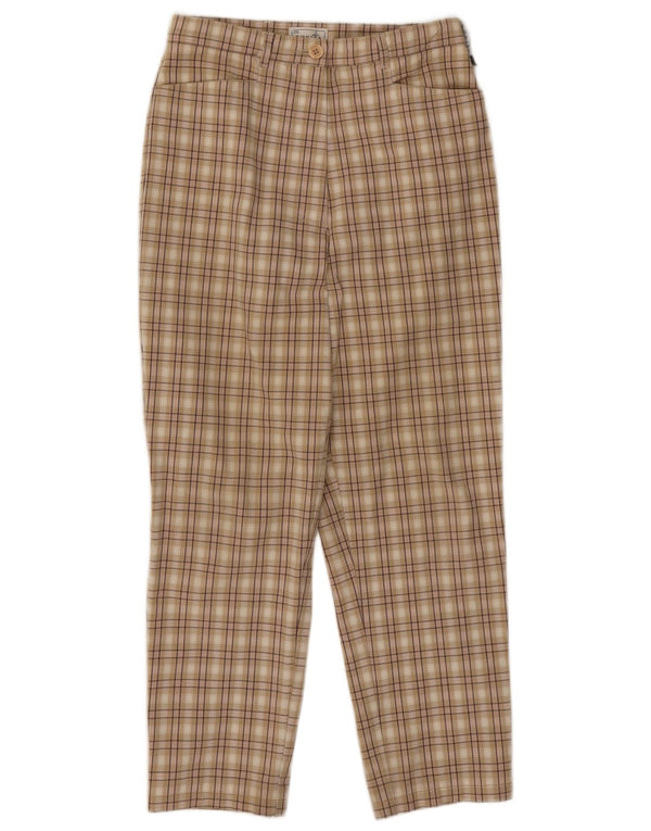 Bonita Pantalones Casuales De Cintura Alta Para Mujer EU 38 Medium W26 L25 Beige Check