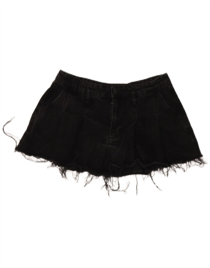 Zara Mujer Mini Falda Vaquera Mediana W32 Negro Algodón