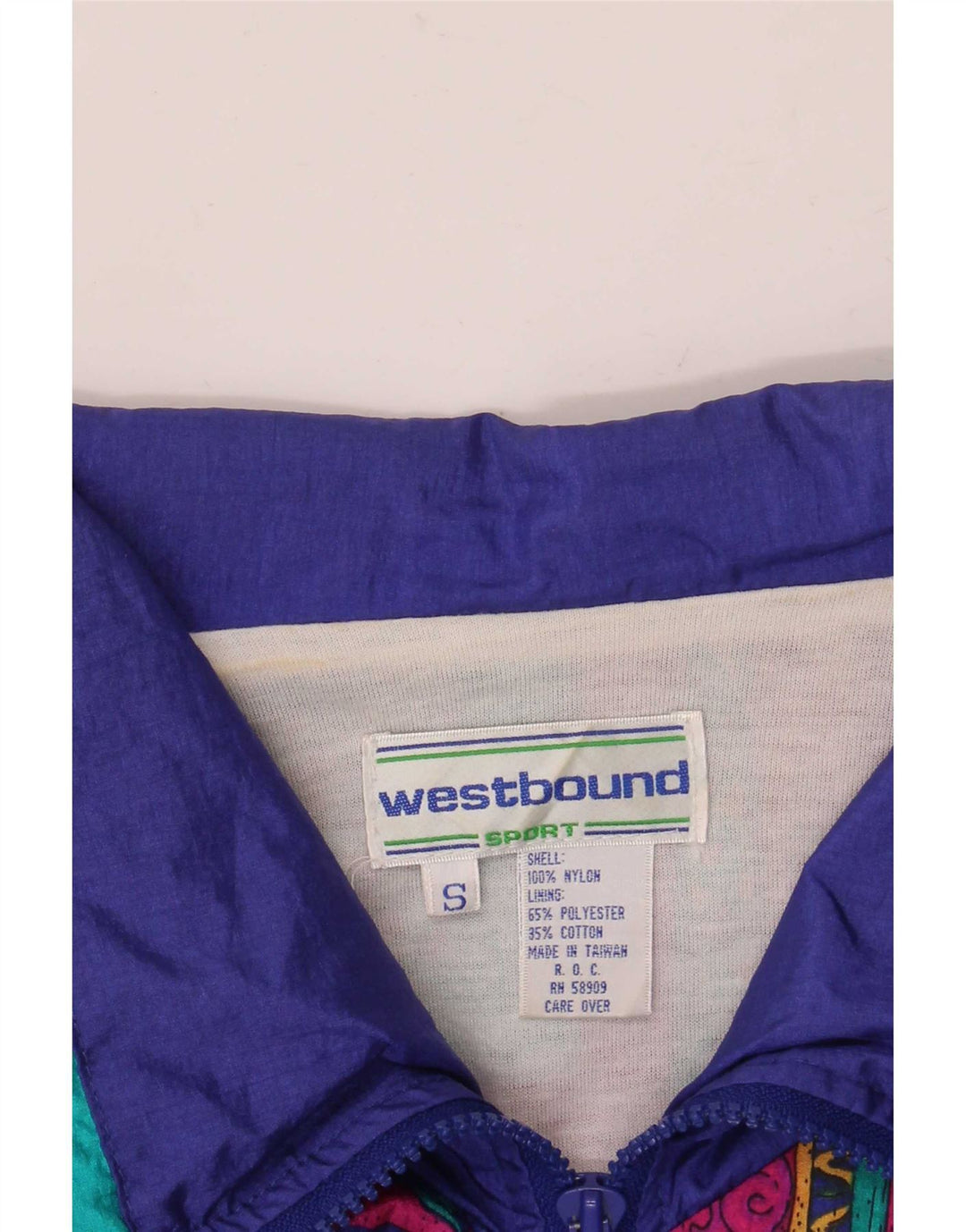 Westbound Chaqueta impermeable extragrande para mujer UK 10 Small Azul marino Paisley Nylon