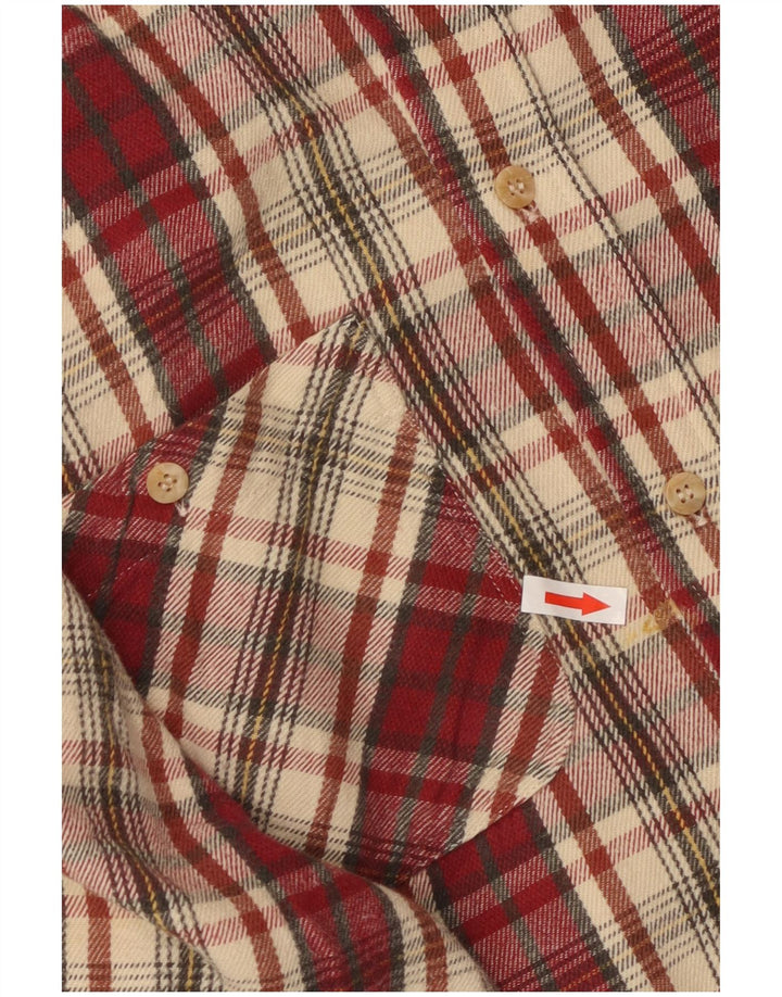 Think Pink Camisa de franela a cuadros para hombre XL Cuadros burdeos