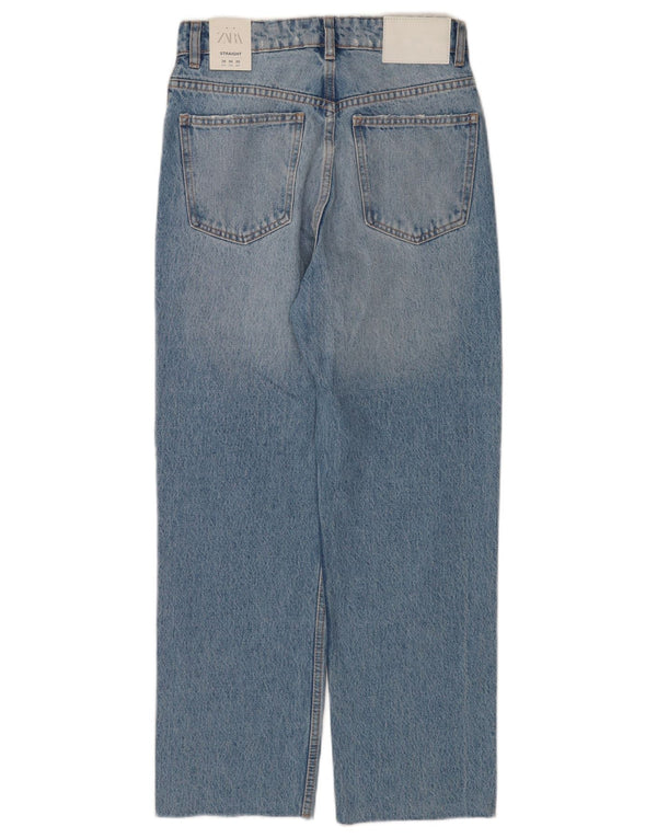 Zara Jeans Rectos De Cintura Alta Para Mujer EU 36 XS W26 L26 Algodón Azul