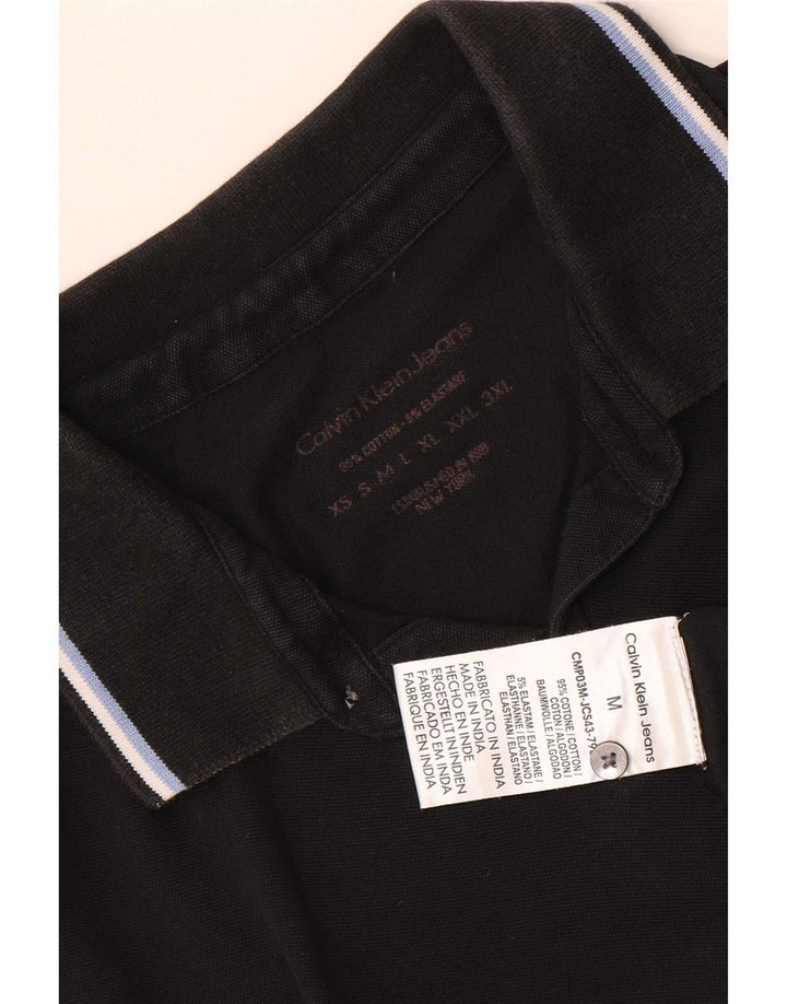 Calvin Klein Jeans Polo para hombre de algodón negro mediano