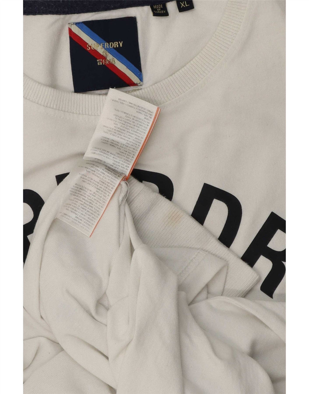 Superdry Top gráfico de manga larga XL de algodón blanco para hombre