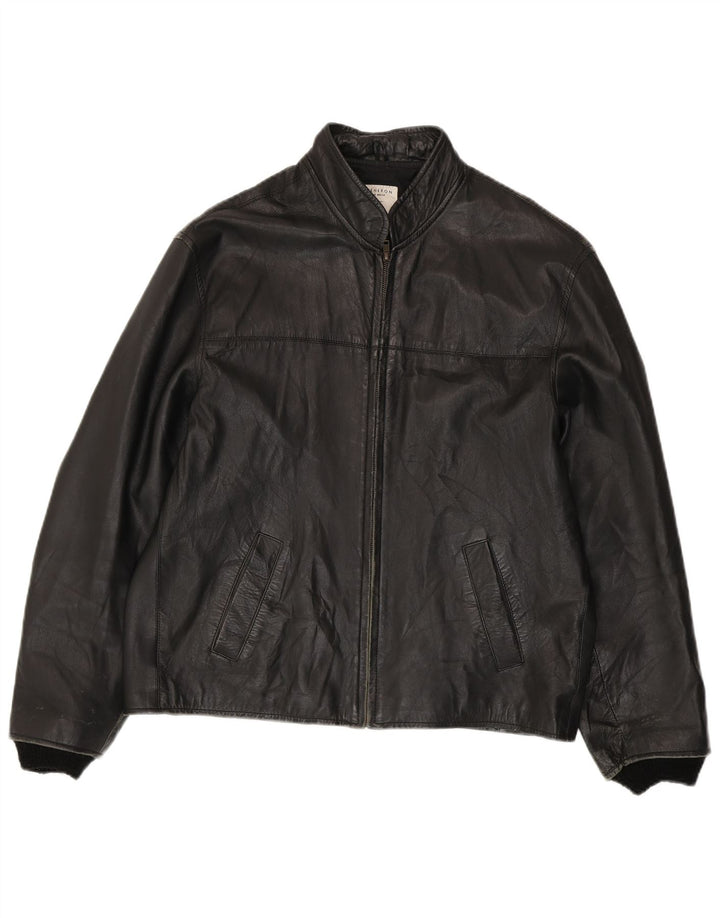 Conbipel Chaqueta de cuero para hombre IT 52 Cuero negro grande