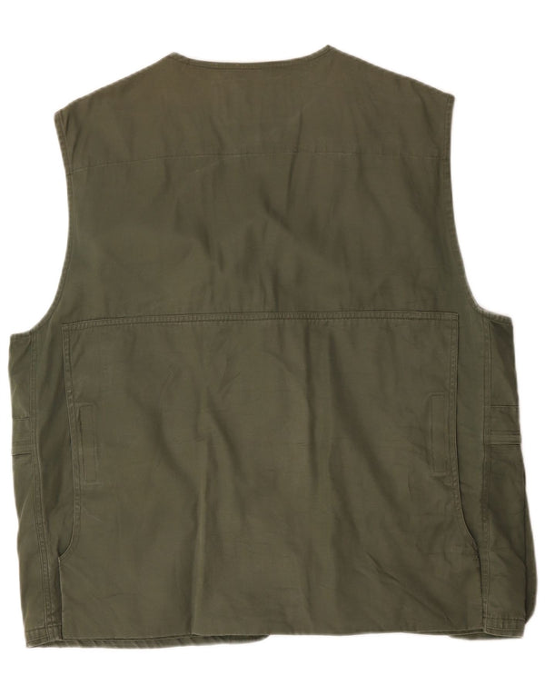 Vintage hombres utilitario gilet IT 54 2XL algodón verde