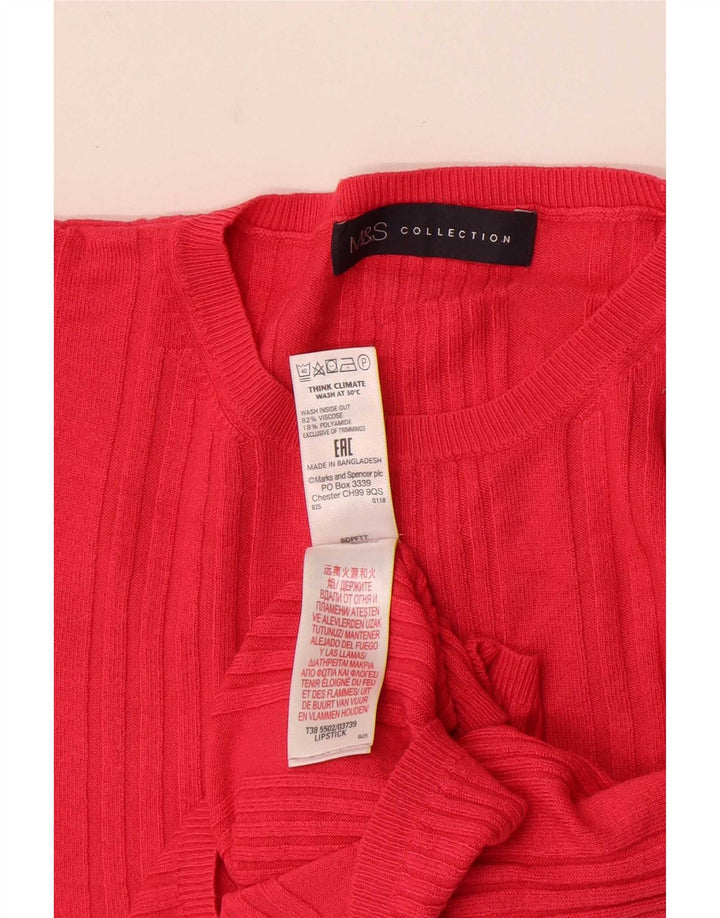 Marks & Spencer - Jersey corto con cuello redondo para mujer, talla 40, color rosa medio