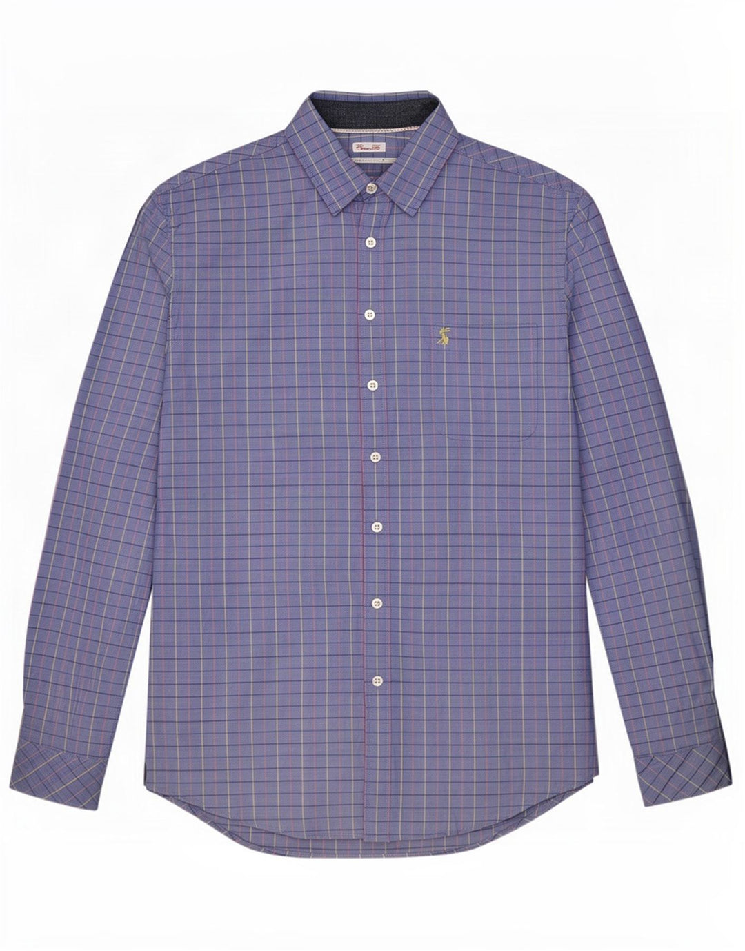 Camisa Joules Hombre Classic Fit Algodón A Cuadros Azul Medio