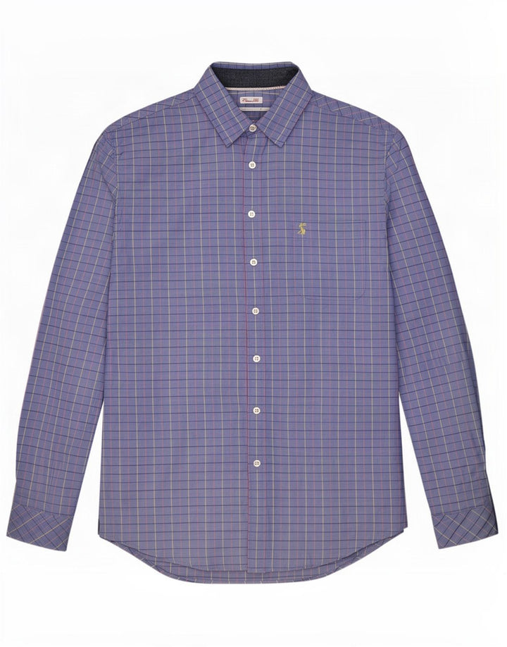 Camisa Joules Hombre Classic Fit Algodón A Cuadros Azul Medio