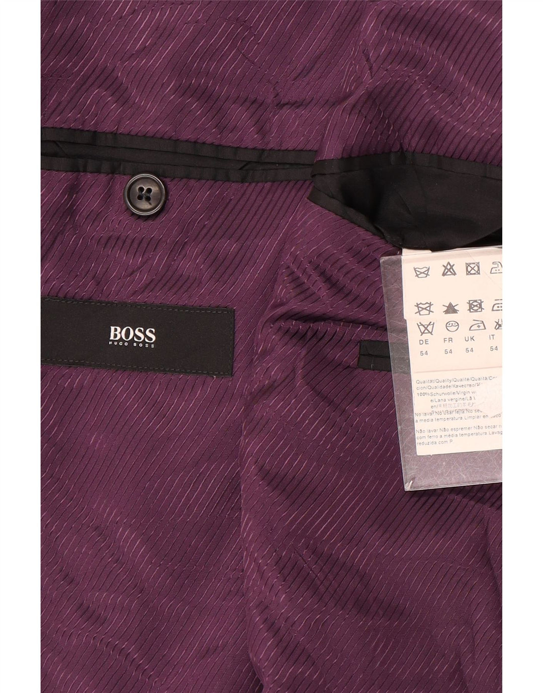 Hugo Boss Chaqueta tipo blazer de 2 botones para hombre EU 54 2XL Lana gris