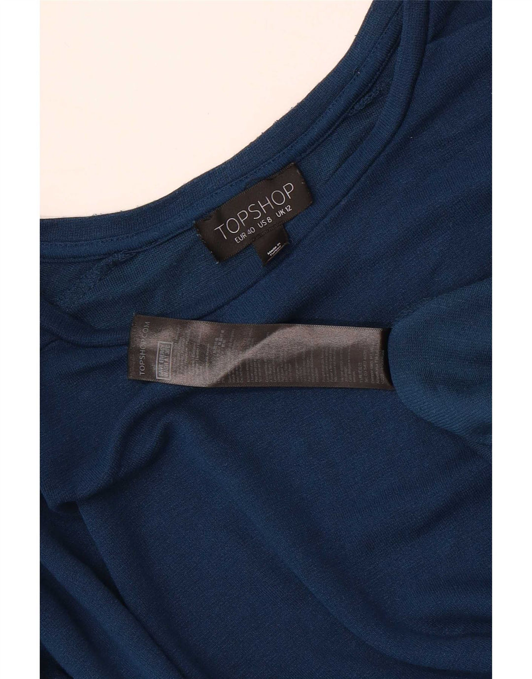 Topshop Top extragrande de manga larga para mujer UK 42 Viscosa azul medio