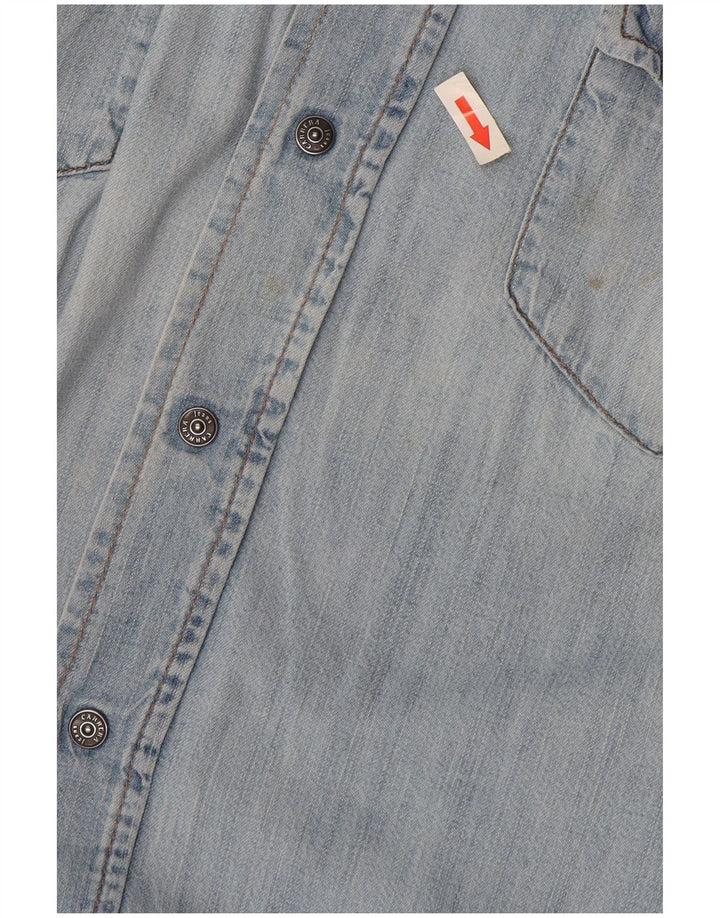 Camisa vaquera Carrera para hombre de algodón azul grande