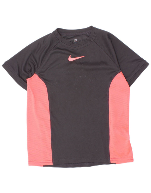 Nike Camiseta Dri Fit para niños 8-9 años Pequeño Negro Colorblock Poliéster
