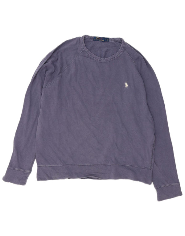 Polo Ralph Lauren - Camiseta de manga larga para hombre, tamaño grande, algodón azul marino