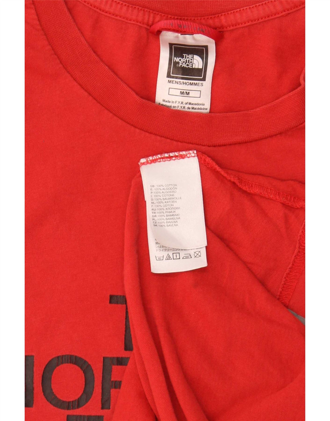 The North Face Camiseta gráfica para hombre Top Medium Red Cotton