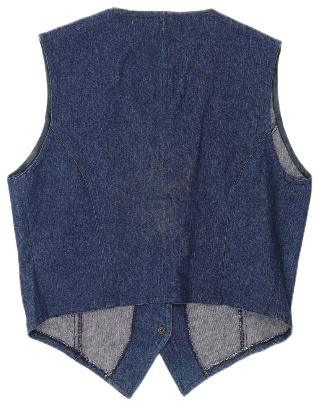 Vintage mujer denim chaleco Reino Unido 12 azul medio