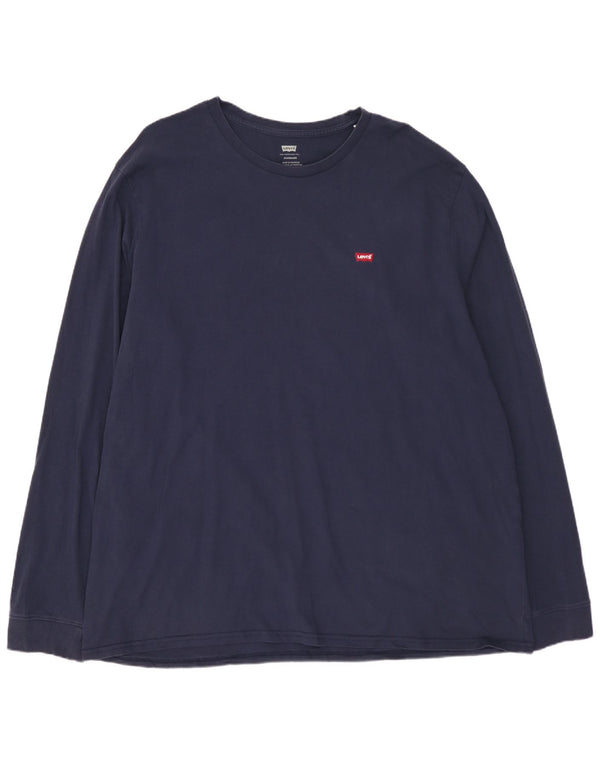 LEVI'S Mens Standard Top Manga Larga 2XL Azul Marino Algodón