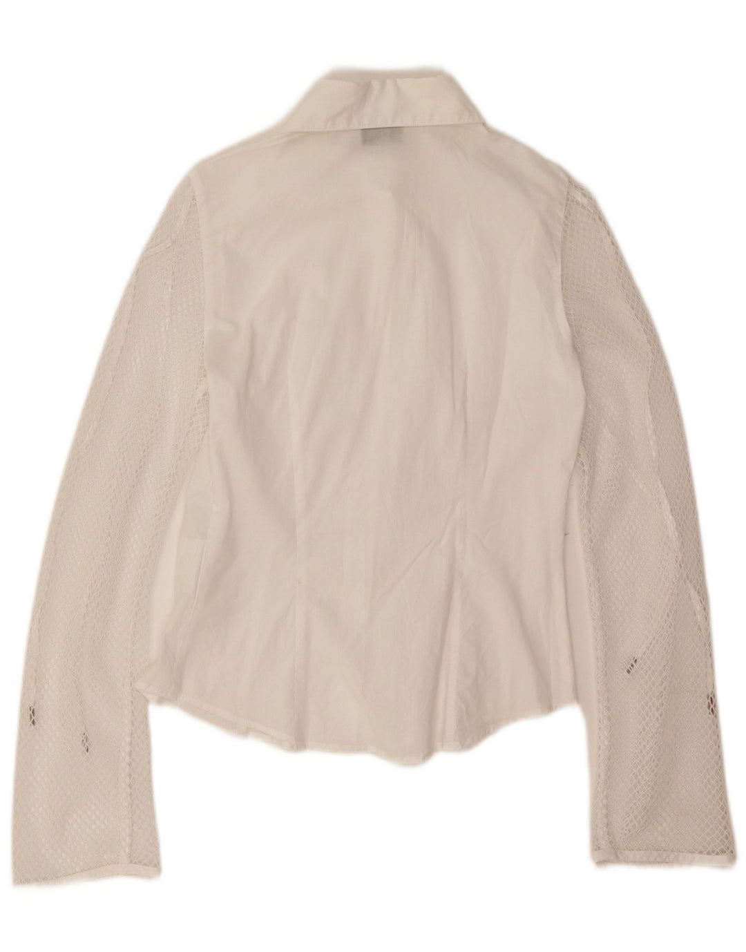 Roccobarocco Blusa Camisa Mujer UK 8 Small Blanco