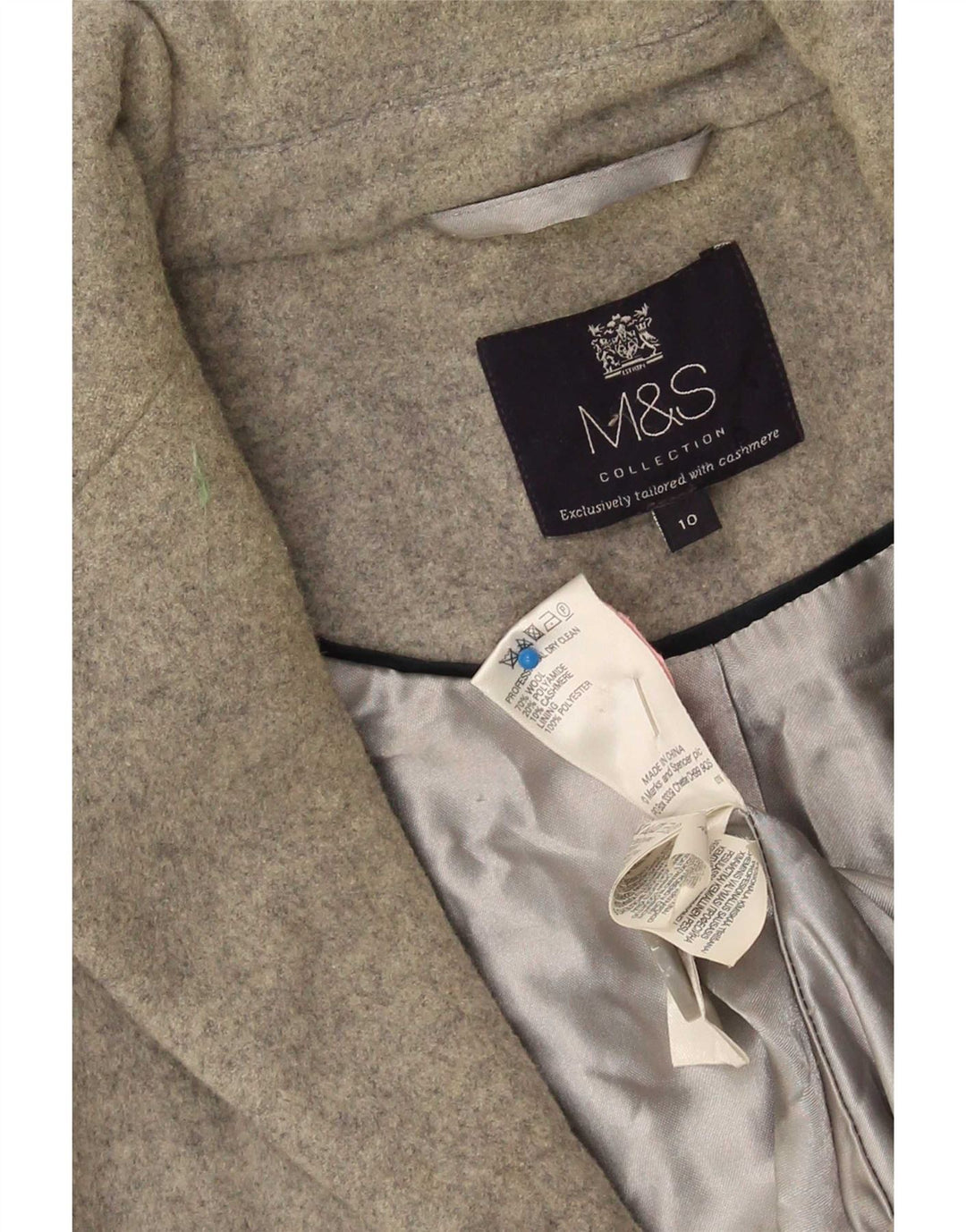 Marks & Spencer Abrigo extragrande para mujer Reino Unido 10 Pequeño Lana gris