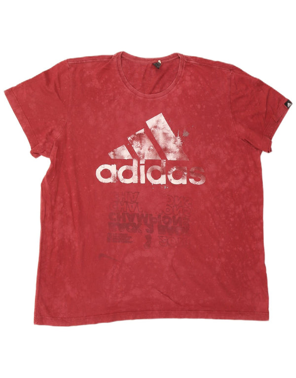Adidas Camiseta gráfica para hombre Top 2XL Algodón rojo