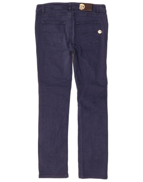 Pantalón Casual Mujer Trussardi Slim W30 L30 Azul Marino Algodón