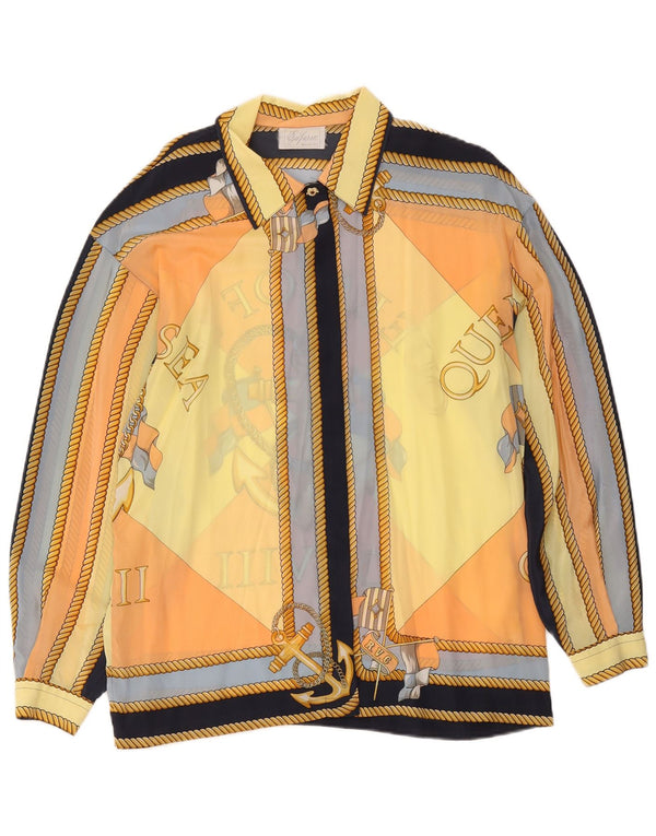 Vintage Mujer Ver A Través Camisa IT 50 XL Náutica Multicolor