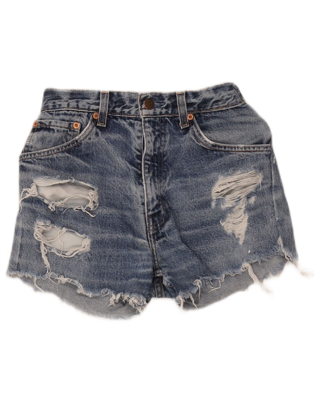 Levi's Mujer Pantalones Cortos De Mezclilla Desgastados W24 XS Azul