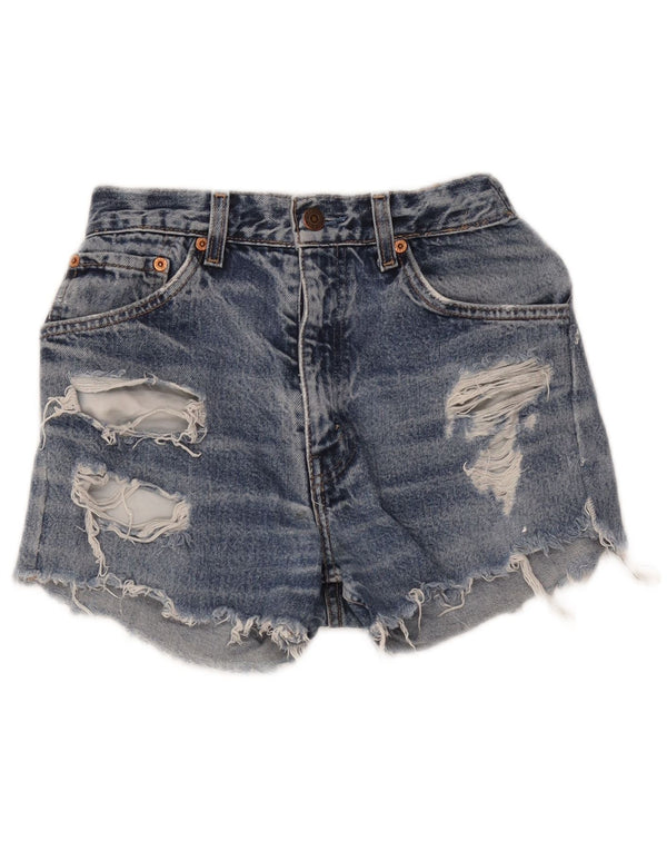Levi's Mujer Pantalones Cortos De Mezclilla Desgastados W24 XS Azul