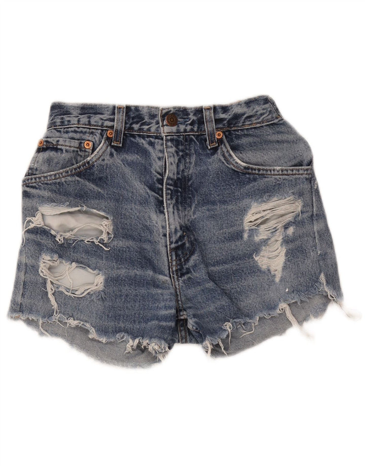 Levi's Mujer Pantalones Cortos De Mezclilla Desgastados W24 XS Azul