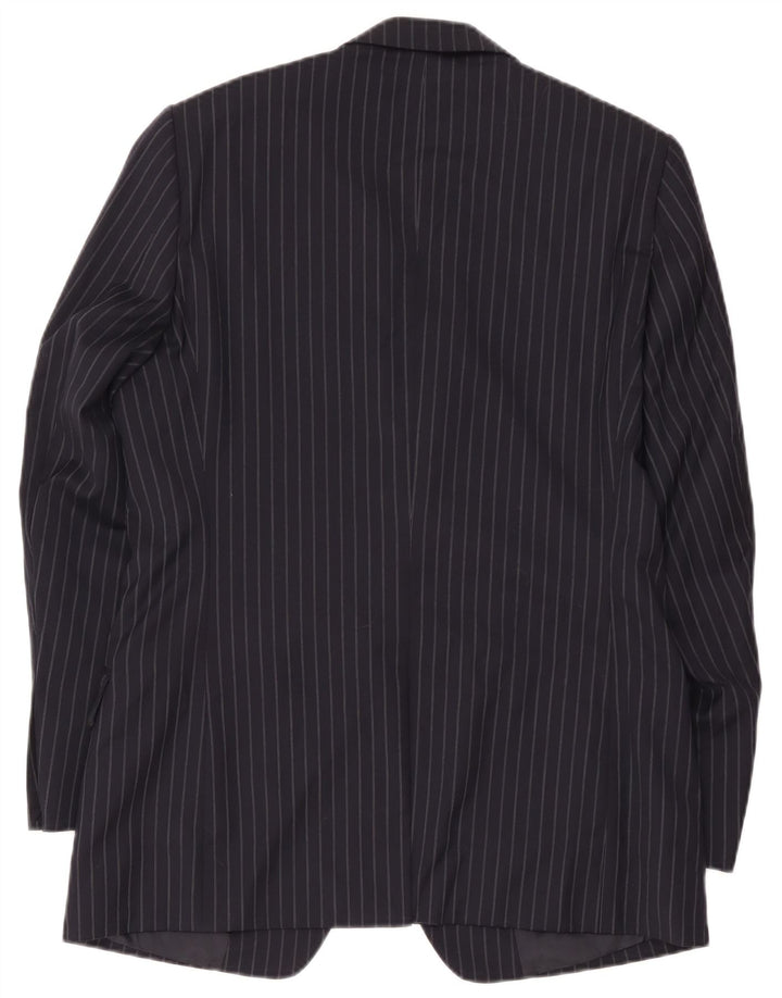 Jaeger Chaqueta tipo blazer de 2 botones para hombre UK 40 Large Lana a rayas azul marino