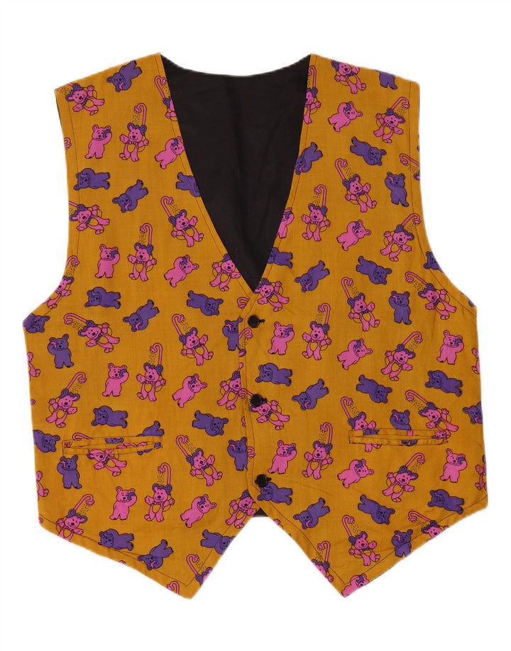 BROADWAY Chaleco Estampado De Hombre De Viscosa Color Block Amarillo Grande