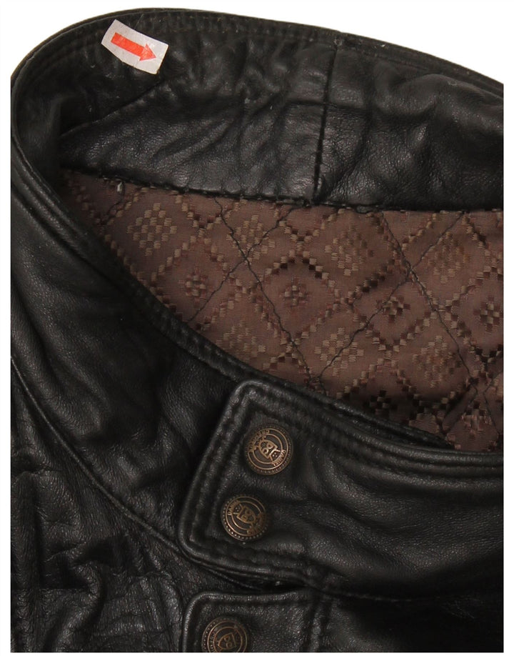 VINTAGE Chaqueta de cuero para hombre IT 50 Cuero negro grande
