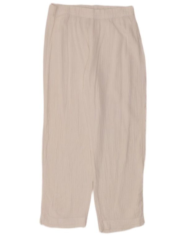Marks & Spencer Pantalones Casuales de Corte Suelto para Mujer UK 10 Small W32 L30 Blanco