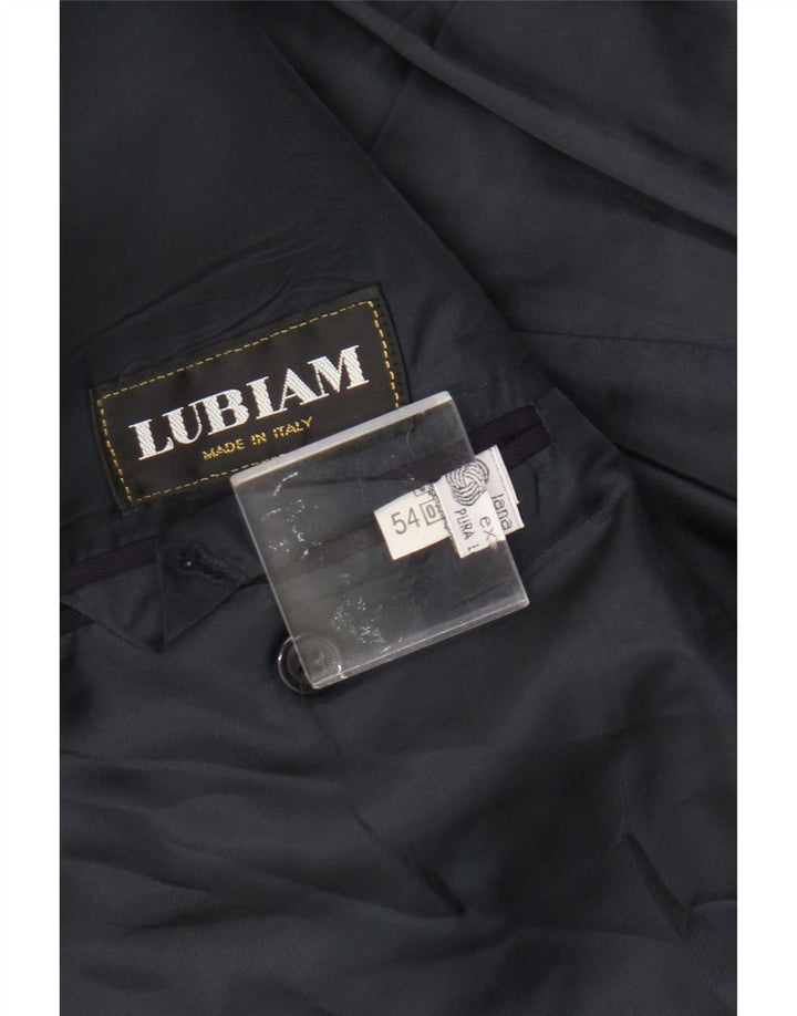 Lubiam Chaqueta tipo blazer con doble botonadura para hombre IT 54 2XL Lana virgen azul marino