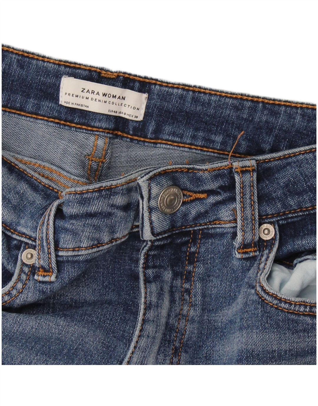 Zara Vaqueros Pitillo Mujer EU 40 Mediano W30 L27 Azul