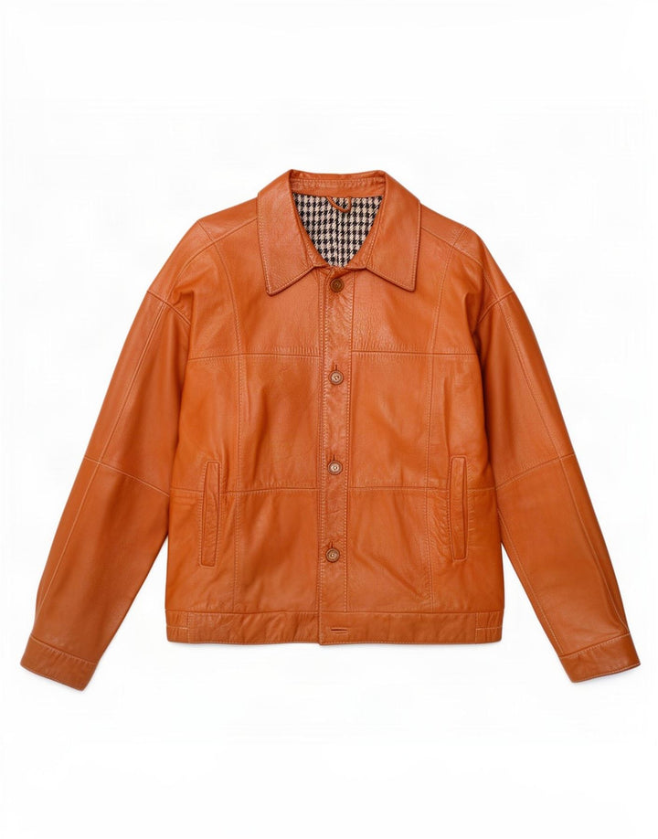 Chaqueta de cuero vintage para hombre Reino Unido 38 Marrón medio