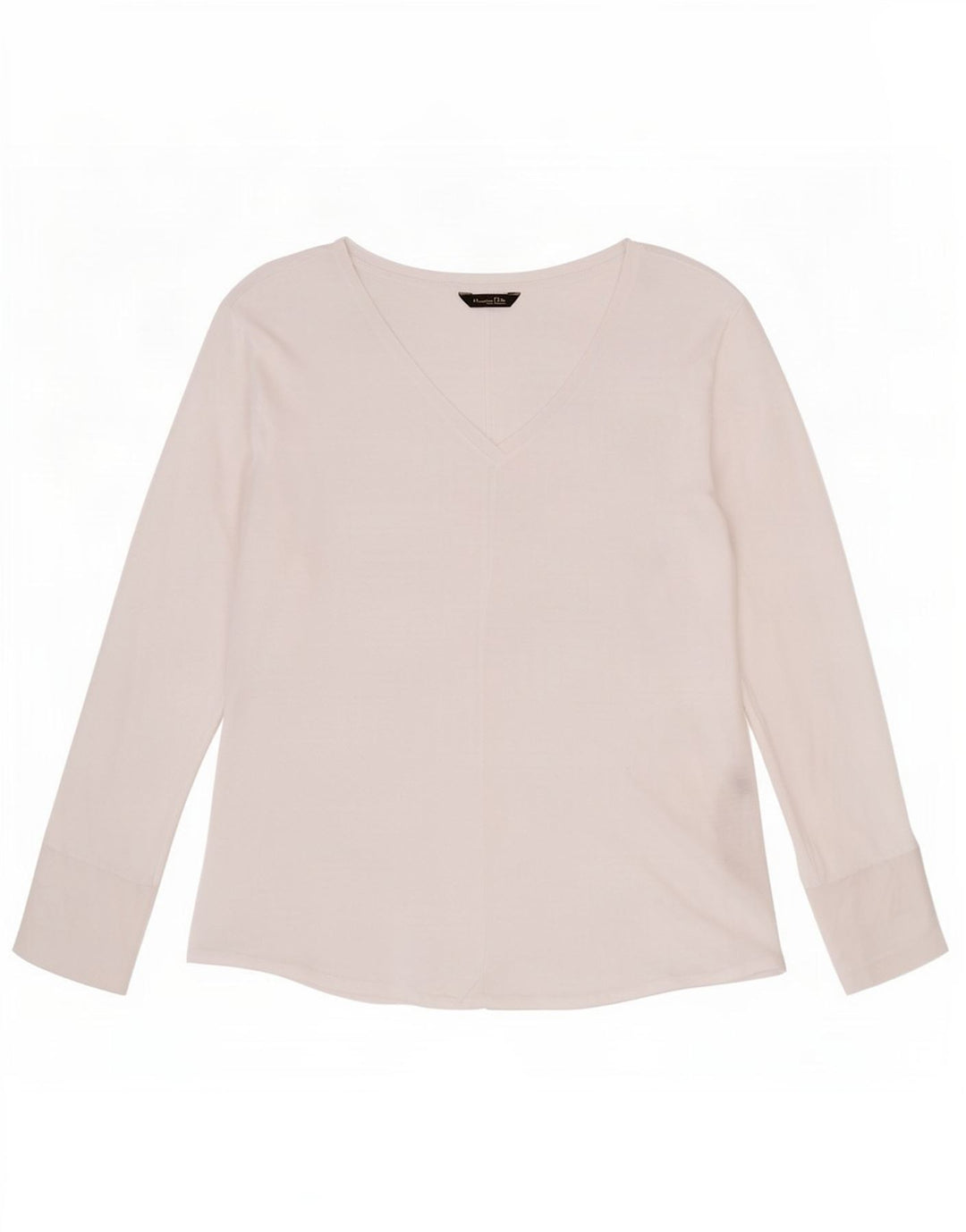 Massimo Dutti Mujer Top Transparente Manga Larga UK 42 Medium White Lyocell