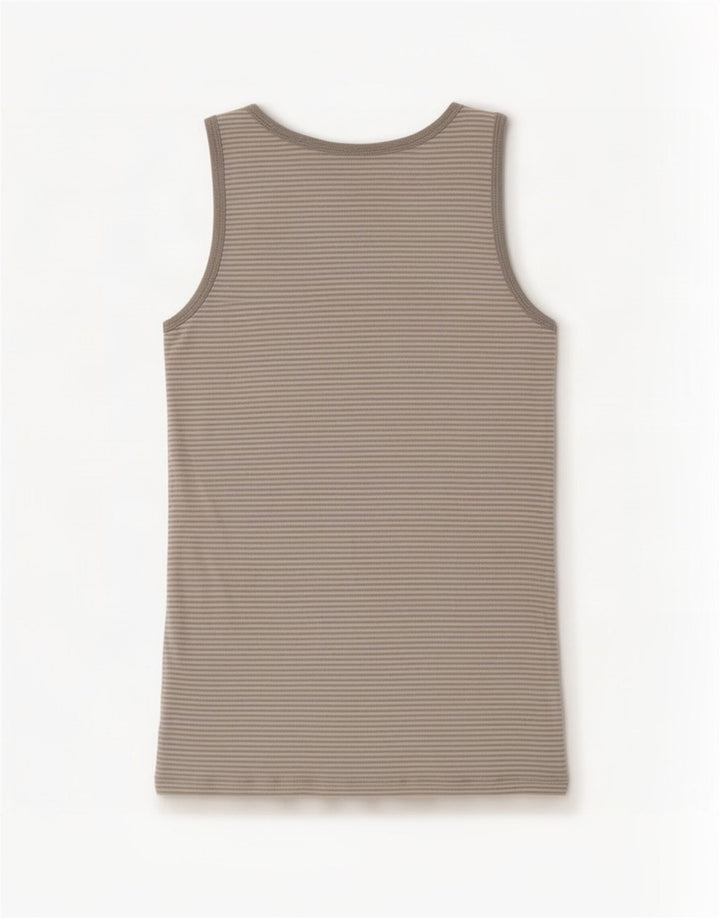 Gap Hombre Chaleco Top XS Algodón A Rayas Gris