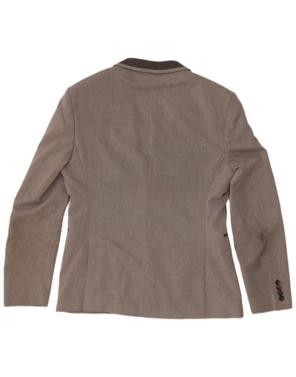 Zara Chaqueta tipo blazer de 2 botones para hombre EU 48 Gris medio Colorblock