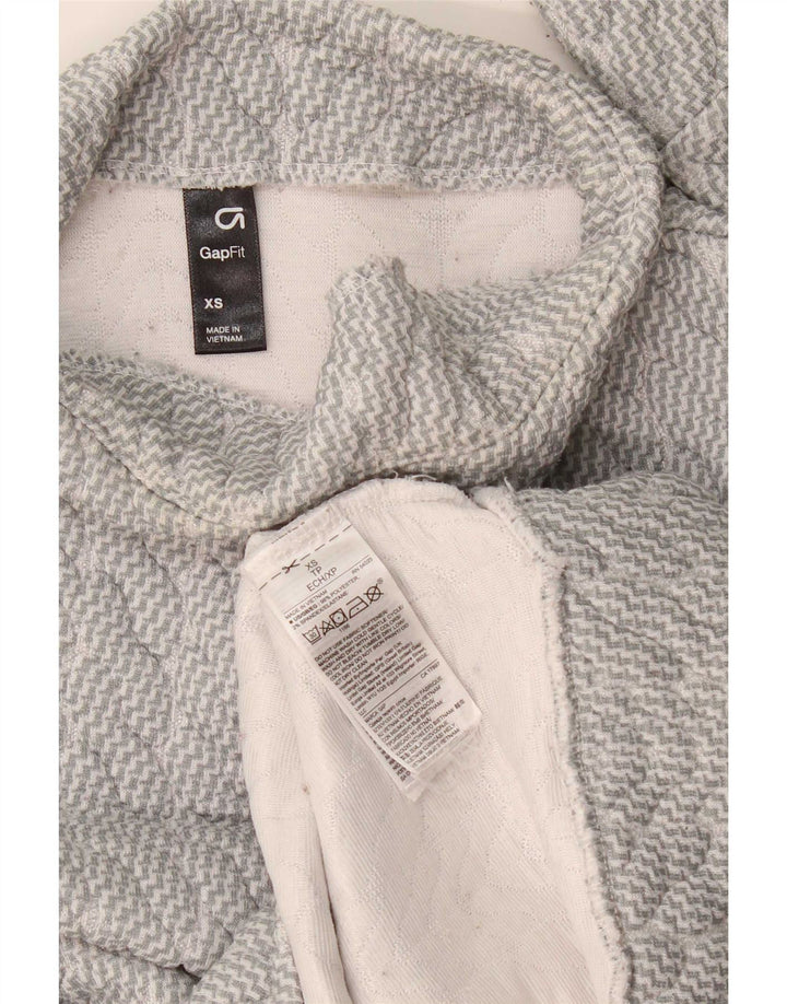 Gap - Sudadera extragrande para mujer, talla 6, XS, poliéster a rayas grises