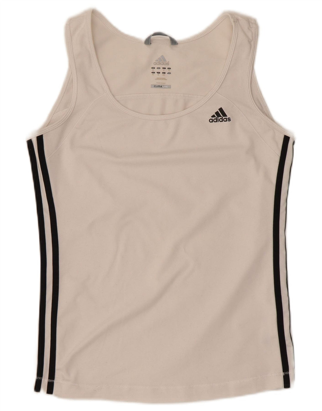 ADIDAS Mujer Climalite Chaleco Top UK 16 Grande Poliéster Blanco