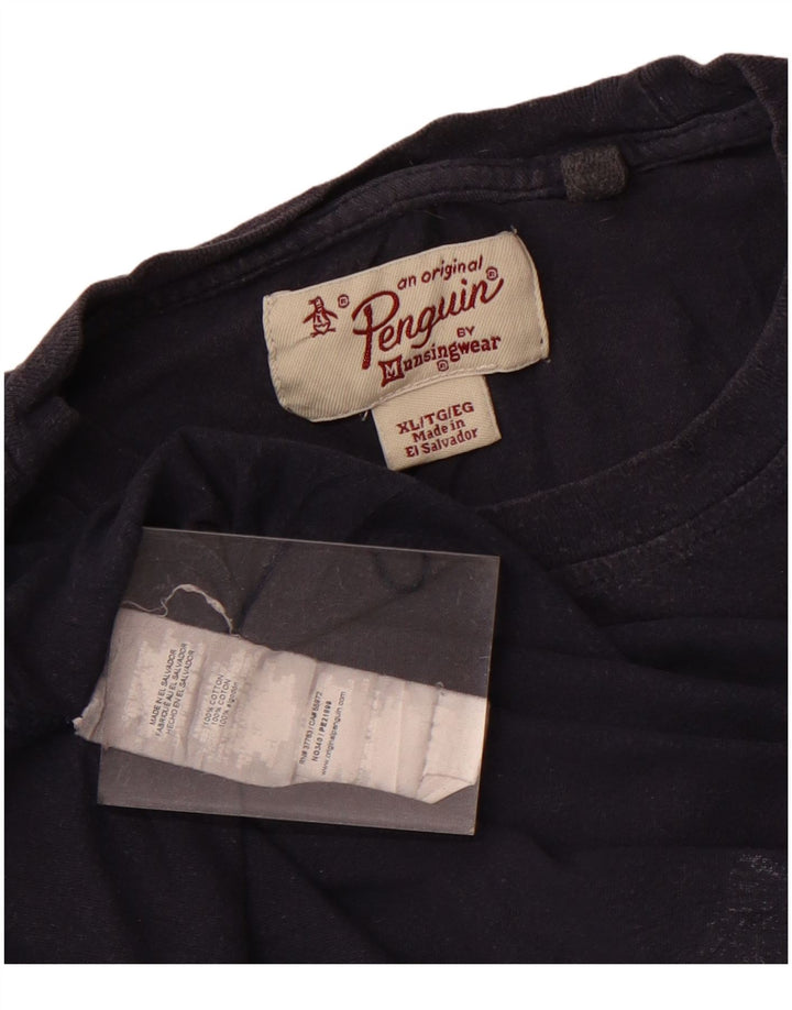 Penguin - Camiseta gráfica para hombre, talla XL, algodón azul marino
