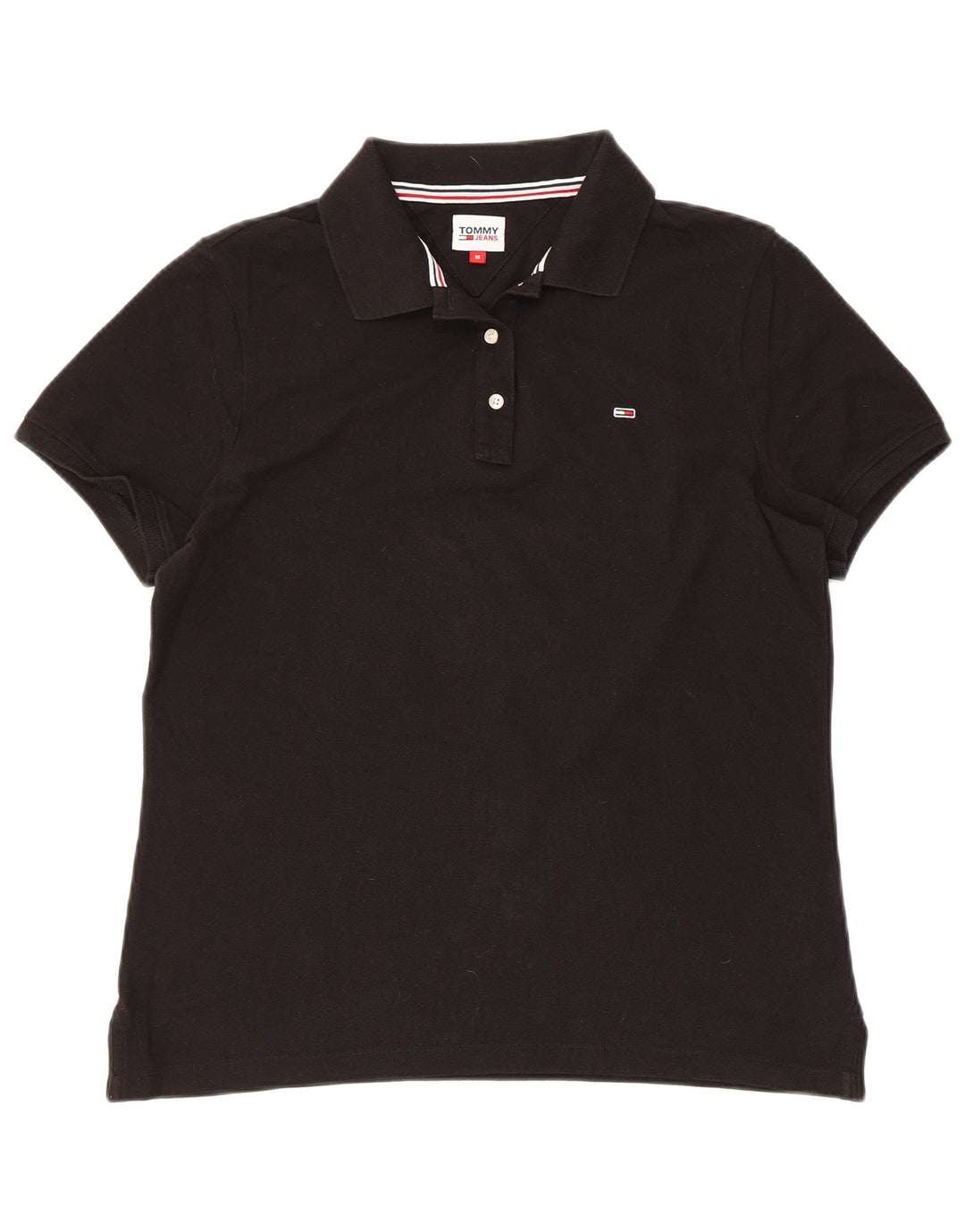 TOMMY HILFIGER Polo para mujer UK 44 Mediano Algodón negro