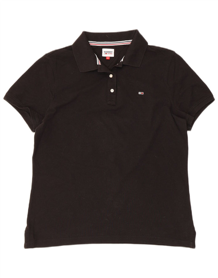 TOMMY HILFIGER Polo para mujer UK 44 Mediano Algodón negro