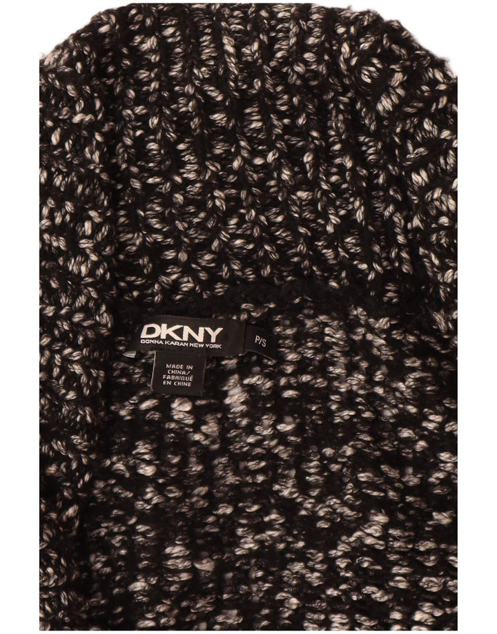 DKNY Suéter tipo cárdigan de manga corta extragrande para mujer UK 10 Small Black
